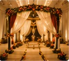Outdoor wedding celebration setup in Kerala